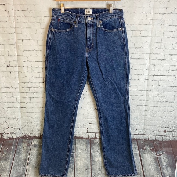 Aritza Sunday Best Jeans Size 8 90’s Bootcut Rigid Denim Elevated Basic Everyday - Picture 3 of 16